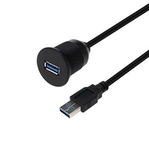 ldkcok usb 3.0 mount cable –usb extension flush, dash, panel mount cable, for car, boat, motorcycle and more (3.3ft/1m)