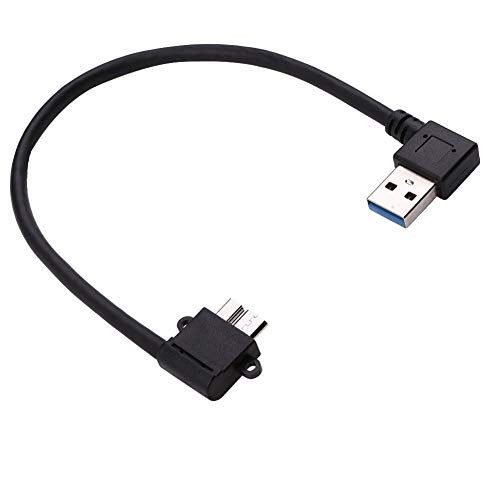 SMAYS Right Angle USB 3.0 to Micro B Cord for Toshiba External Hard Drive Disk - Power Charge and Data Cable