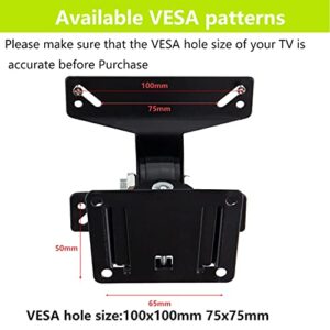 Tengsun Wall Mount TV Monitor Bracket with Tilts and Extends for Most 14-27 Inch LED LCD OLED Screens,75 100 VESA Compatible,Max 40lb Capacity (14in-24in)