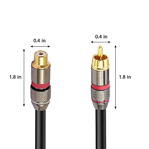 YABEDA RCA Female to Dual RCA Male Y Splitter Cable,Gold Plated RCA (1 Female to 2 Male) Stereo Audio Y Adapter Cable - 1.6feet/50cm