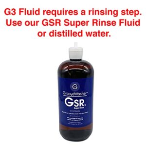 GrooveWasher G3 Two-Step Record Cleaning Fluid, 8 fl oz – Professional Deep Cleaning Vinyl Record Solution, Anti-Static on Contact, Works Great with Record Cleaning Machines, Specially Formulated for Tough to Clean LPs