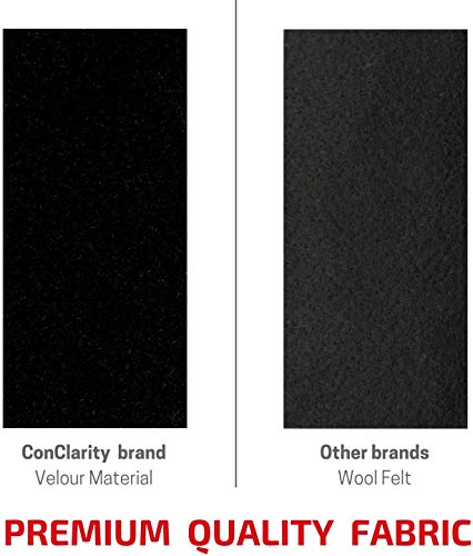 ConClarity 1 in x 60 ft - Vibrancy Enhancing Projector Screen Felt Tape Border Deepest Black Ultra High Contrast Flocking for DIY Screen Borders Absorbs Light, Brightens Image & Stops Bleed