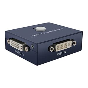 BolAAzuL DVI Switch Splitter Bi-Directional DVI Splitter 2X1 or 1X2, DVI Switcher 2 in 1 Out DVI Splitter 1 in 2 Out 4K(3840 x 2160)@30Hz DVI Selector Switch Box for PC Laptop Monitor LCD HDTV