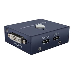 BolAAzuL DVI Switch Splitter Bi-Directional DVI Splitter 2X1 or 1X2, DVI Switcher 2 in 1 Out DVI Splitter 1 in 2 Out 4K(3840 x 2160)@30Hz DVI Selector Switch Box for PC Laptop Monitor LCD HDTV