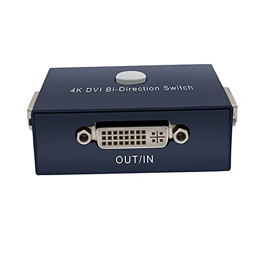 BolAAzuL DVI Switch Splitter Bi-Directional DVI Splitter 2X1 or 1X2, DVI Switcher 2 in 1 Out DVI Splitter 1 in 2 Out 4K(3840 x 2160)@30Hz DVI Selector Switch Box for PC Laptop Monitor LCD HDTV