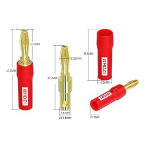 HHDZI 24 K Gold Banana Plugs, no Welding, Speaker Cable Banana Plugs, Audio Connector Adapter, Suitable for Speaker Cable, Wall Audio and Video Receiver, Amplifier and Sound System