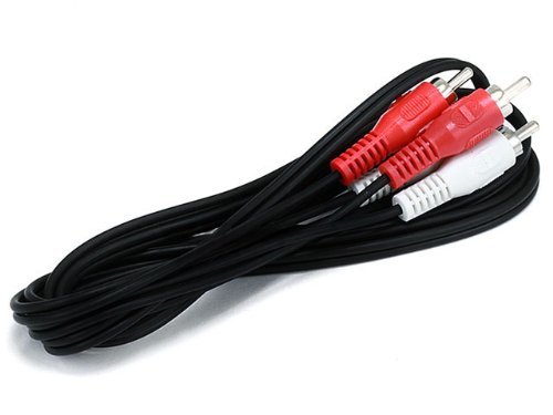 Monoprice 6ft 2 RCA Plug/2 RCA Plug M/M Cable - Black