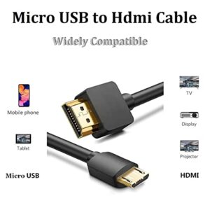 Micro USB to HDMI TV 4k Cable 1.5M/5FT, 1080P HD Video and Audios Compatible with MHL Phone or Tablet to a HDTV Monitor or Projector, Enjoy Big Screen HD Pictures