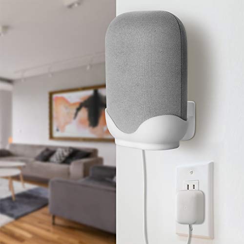 VOMA Speaker Wall Mount Shelf Compatible with Google Nest Audio, Wall Stand Accessories, Quick and Easy Installation, Space Saving, No Drilling Holes, Fully ABS Constructions White