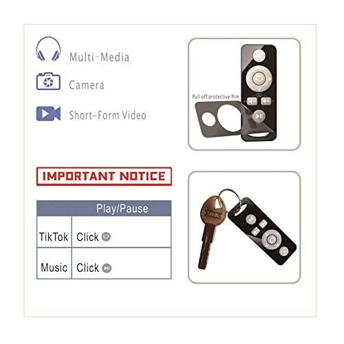 Mars Fox BT Multimedia Music Remote for Android System Smartphone Tablet Devices Tiktok Camera Remote(add Music Play Function) Must Turn on assistive Touch if iOS System Like ipad iPhone ect.
