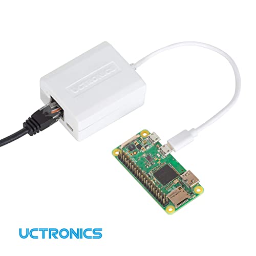 UCTRONICS Upgraded Raspberry Pi Zero Ethernet and Power, Micro USB to Ethernet/PoE Adapter for Fire TV Stick, Chromecast, Google Mini, Wyze Cams and More, IEEE 802.3af Compliant