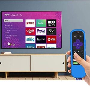 4 Pack Protective Case for TCL Roku TV Steaming Stick 3600R/3800/3900 Remote,Silicone Cover Roku Voice/Express/Premiere Remote Controller Skin,Replacement Sleeve-Glow Green,Glow Blue,Red,Blue