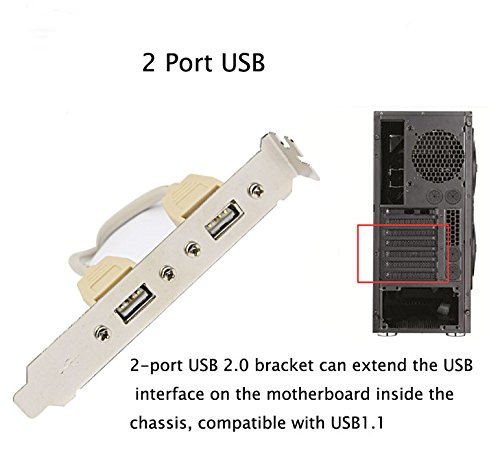 SinLoon （2-Pack Computer Cables & Connectors New 2 Port USB 2.0 Motherboard Rear Panel Expansion Bracket to IDC 9 Pin Motherboard USB Cable Host Adapter