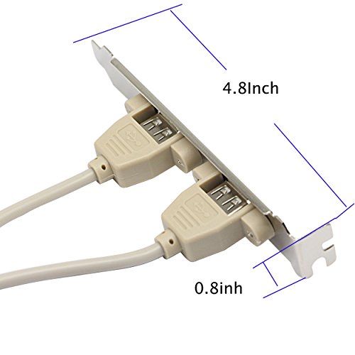 SinLoon （2-Pack Computer Cables & Connectors New 2 Port USB 2.0 Motherboard Rear Panel Expansion Bracket to IDC 9 Pin Motherboard USB Cable Host Adapter