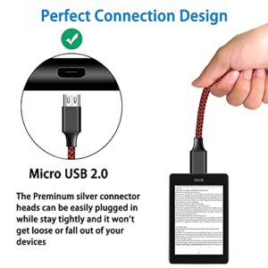 Android Charger Cord,Micro USB Cable Braided Fast Charging Cord Compatible with Kindle Fire HD 7 8 10 Tablet Moto E4 E5 G4 G5 G6 Play Samsung Galaxy J7 S7 J3 S6 Edge Note 5 4 LG G3 G4 V10 K20 K30 6ft