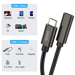 USB C Extension Cable 10FT, USB C Extender Cord Male to Female USB 3.1 Gen2 Type C Fast Charging & Sync for Samsung Galaxy, MacBook/Air/Pro, iPad Pro/iPad Mini, Dell XPS Surface and More