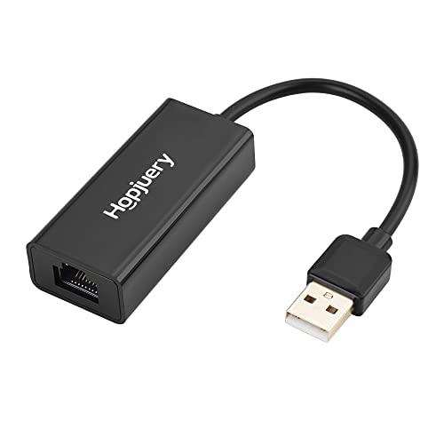 USB to Ethernet Adapter, Hopjuery Driver Free USB 2.0 to 10/100 Mbps Ethernet LAN Network Adapter, RJ45 Internet Adapter Compatible with MacBook, Surface,Notebook PC with Windows, XP, Vista