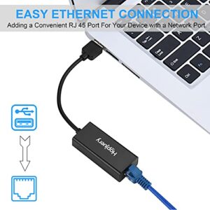 USB to Ethernet Adapter, Hopjuery Driver Free USB 2.0 to 10/100 Mbps Ethernet LAN Network Adapter, RJ45 Internet Adapter Compatible with MacBook, Surface,Notebook PC with Windows, XP, Vista