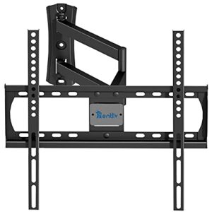 rentliv tv wall mount tv bracket, swivels tilts tv mount with heavy duty extended arms for 26-55 inch tvs up to 99 lbs, max vesa 400x400mm, easy single stud installation tv hanger
