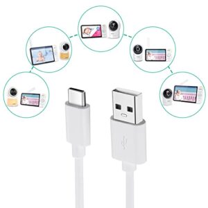 Smays Power Cord Replacement for Vtech Baby Monitor RM5764/RM5754/RM7764, USB-C Charger Cable 6 ft