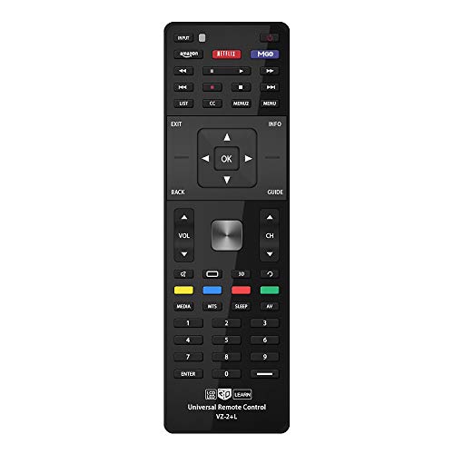 Gvirtue Universal TV Remote for Almost All Vizio LED LCD 3D Smart E Series TV Smart Internet Apps with Amazon, Netflix and M-GO Keys, Sub XRT112 XRT100 VR1 2 10 15 etc., VZ-2+L