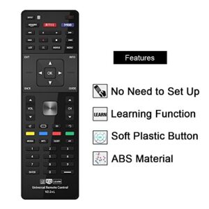 Gvirtue Universal TV Remote for Almost All Vizio LED LCD 3D Smart E Series TV Smart Internet Apps with Amazon, Netflix and M-GO Keys, Sub XRT112 XRT100 VR1 2 10 15 etc., VZ-2+L