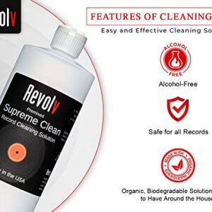 Revolv Supreme Clean Record Cleaning Fluid Solution Vinyl LP Cleaner for Record Cleaner (16 oz.)