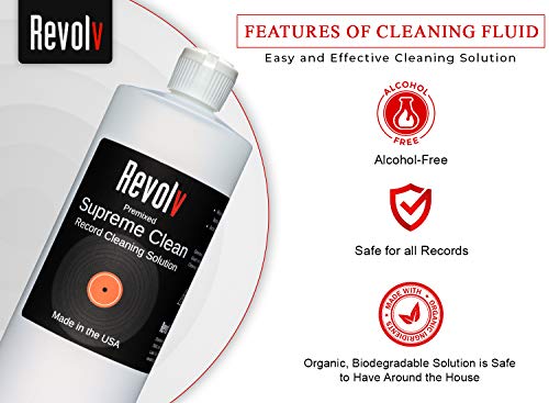 Revolv Supreme Clean Record Cleaning Fluid Solution Vinyl LP Cleaner for Record Cleaner (16 oz.)