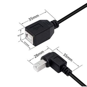 Meiyangjx USB 2.0 Type-B Printer Cable,(2-Pack) USB 2.0 B Female to 90 Degree Up + Down Right Angle B Male Printer Short Extension Cable,for Printer, Scanner and More (UP-Down)