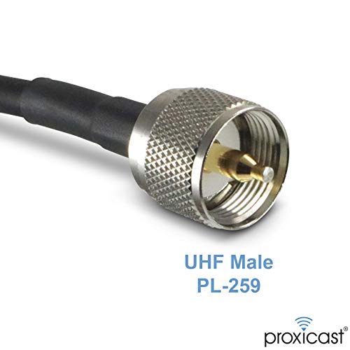 Proxicast 1 ft Ultra Flexible PL259 Male - PL259 Male Low Loss 50 Ohm Coax Cable Jumper Assembly for CB/UHF/VHF/Shortwave/HAM/Amateur Radio Equipment and Antennas (ANT-141-033-01)