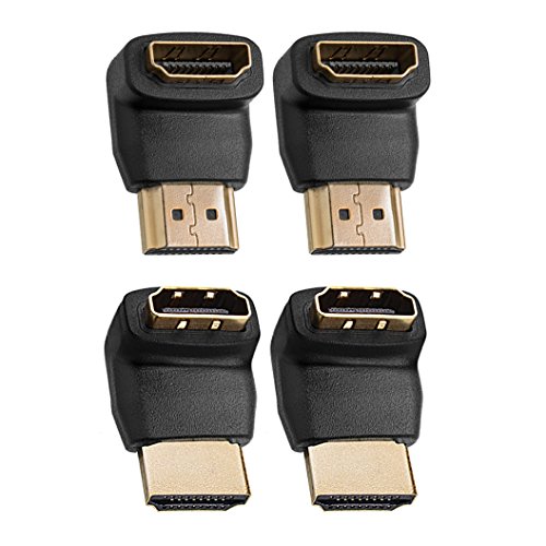 Twisted Veins HDMI 90 & 270 Degree, 4-Pack, Right Angle Adapters/Connectors, Supports HDMI 2.0b 4K 60hz HDR