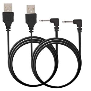 smays charging cable compatible with lush 2 – usb dc 2.5mm charger cord black (2-pack)
