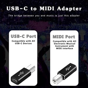 USB C to Printer Adapter, USB Type-C Female to USB Type-B Male Converter Compatible with HP Canon Printers, Scanner, Fax Machine, etc (Pack of 2)
