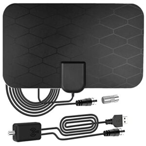 tv antenna, tv antenna indoor, 50 miles digital amplified indoor hdtv antenna, 250+ miles range hi-power amplified antenna, for 4k 1080p local channels support all television
