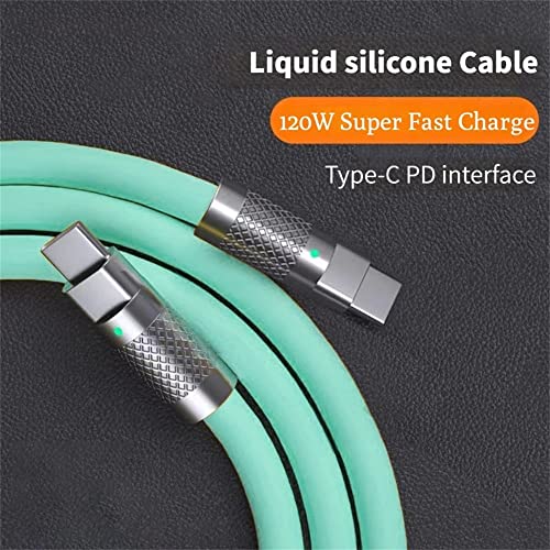 EnergySpot Geek Industrial Style Handmade Custom Type C to C PD 120W Skin-Friendly Silicone Material Fast Charging Cable Metal Plug Shell USB-C Laptop Tablet Phone Universal Charging Cable