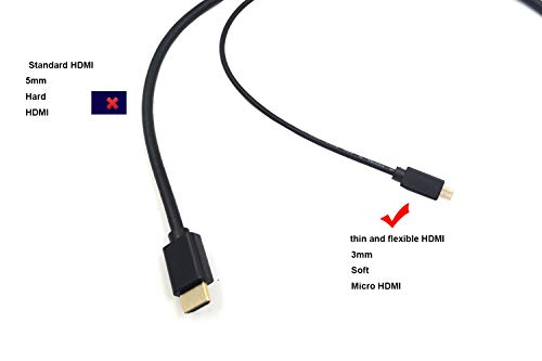 Duttek Micro HDMI to HDMI Cable, HDMI to Micro HDMI Cable, Extreme Slim Micro HDMI Male to HDMI Male Cable Support 1080P, 4K, 3D for GoPro Hero 8/7 Black,Sony A6500/A7,Canon Camera,etc(30cm/1feet)