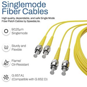 SpeedaLite ST to ST Fiber Patch Cable Single Mode 9/125 DX ST-ST | Duplex | OS2 | SM | Fiber Optic Cable | STST | ST ST | 2.0mm | Bend Insensitive | 1 Meter