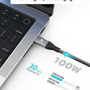 PHIXERO USB C to USB C Cable (100W/20Gbps/1.6Ft), 4K@60Hz Video Output Type-C Cable, 2-in-1 USB-A/C to USB-C Cable, USB C 3.2 Gen 2×2 Cable for MacBook Pro/Air/iPad Pro USB-C Monitor