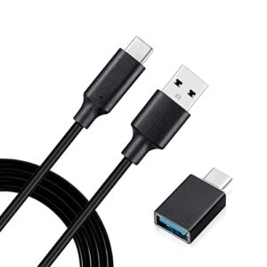 usb c to usb cable compatible with elgato wave xlr/facecam/stream deck xl(32 keys), with usb female to usb c male adapter