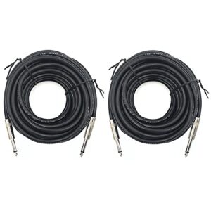 itsrock 2 pack 15ft 1/4 inch to 1/4 inch male speaker cable, 15 feet 6.35mm stereo audio connection cord, 12 gauge awg wire