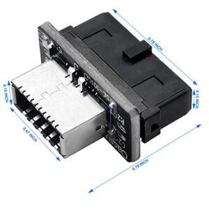 Oassuose USB 3.1 Front Panel Adapter,Internal Vertical USB 3.0-IDC 20 Pin/19Pin to Type E Key-A 20 Pin Header Adapter for Type C Panel Mount Adapter