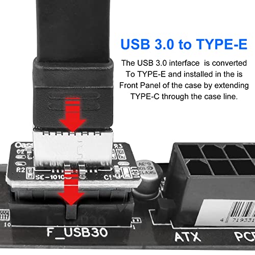 Oassuose USB 3.1 Front Panel Adapter,Internal Vertical USB 3.0-IDC 20 Pin/19Pin to Type E Key-A 20 Pin Header Adapter for Type C Panel Mount Adapter