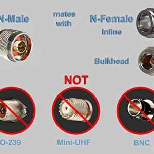 Proxicast 6 ft N Male to N Male Premium 195 Series Low-Loss Coaxial Cable (50 Ohm) for 4G LTE, 5G Modems/Routers, Ham, ADS-B, GPS, RF Radio to Antenna or Surge Arrester Use (ANT-180-001-06)