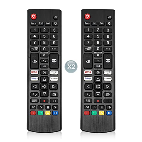 (Pack of 2) Universal Remote Control Replacement for LG-TV-Remote Compatible for LG UHD HDTV HDR LCD LED OLED Webos NanoCell QNED 4K 8K Smart TV with Prime Video, Disney, Netflix, LG Channels Button