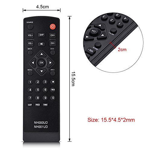 Replacement TV Remote Control for Emerson, Universal Durable TV Remote Controller for Emerson NH000UD with 10M Remote Distance