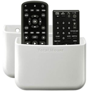 TotalMount Universal Remote Control Holders (Quantity 2 - Two Remotes per Holder - White)