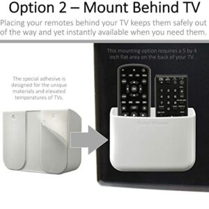 TotalMount Universal Remote Control Holders (Quantity 2 - Two Remotes per Holder - White)