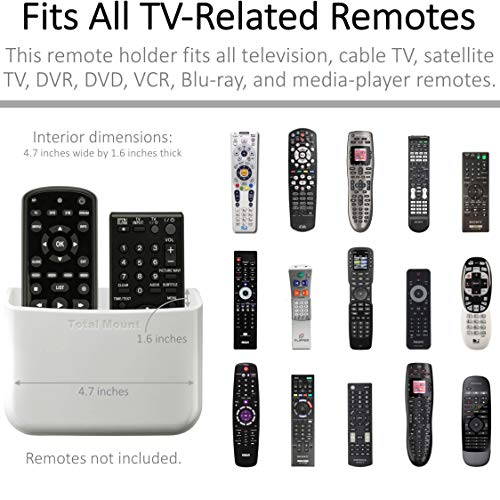 TotalMount Universal Remote Control Holders (Quantity 2 - Two Remotes per Holder - White)