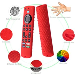 Silicone Cover for NS-RCFNA-21 Insignia/Toshiba Firetv Remote, Silicone Protective Case for TV Omni Series and TV 4-Series 4K Remote with Lanyard(Black)