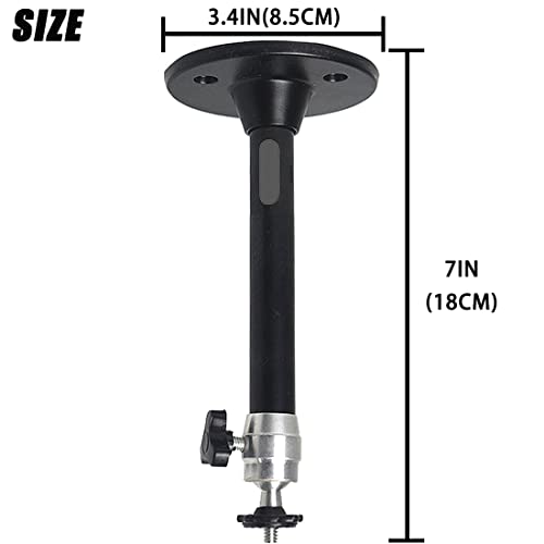 Universal Mini Projector Mount Hanger 360° Rotatable Projector Ceiling Mount with Length 7in/18cm for Projector CCTV DVR Camera Black Projector Wall Mount Holder with Thread Adapters